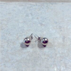 Tiffany Hardwear silver ball earrings.